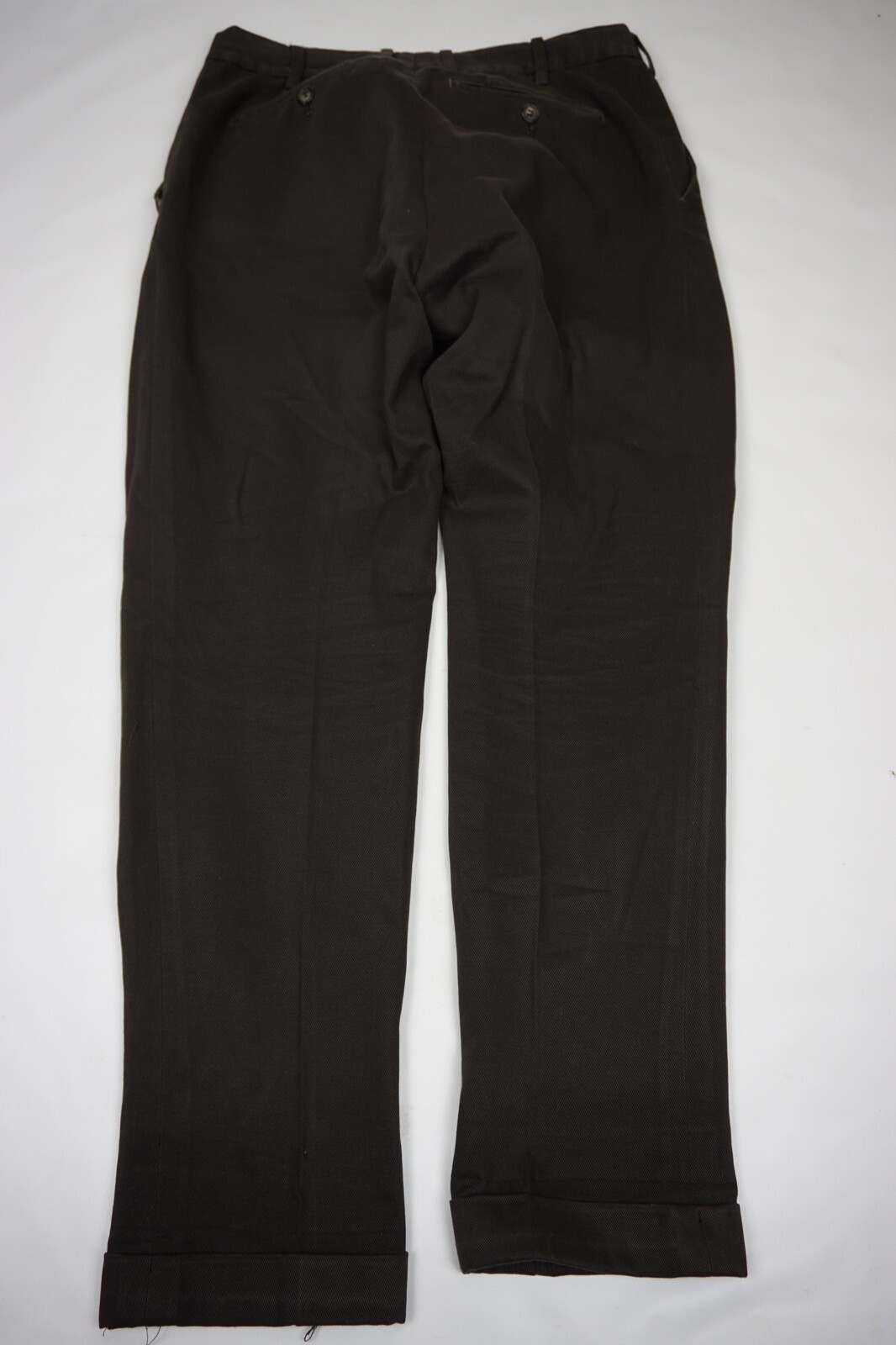Mabitex 50 cinquanta 50 Brown Twill Casual Cuffed Flat Front Pants Sz 32/29