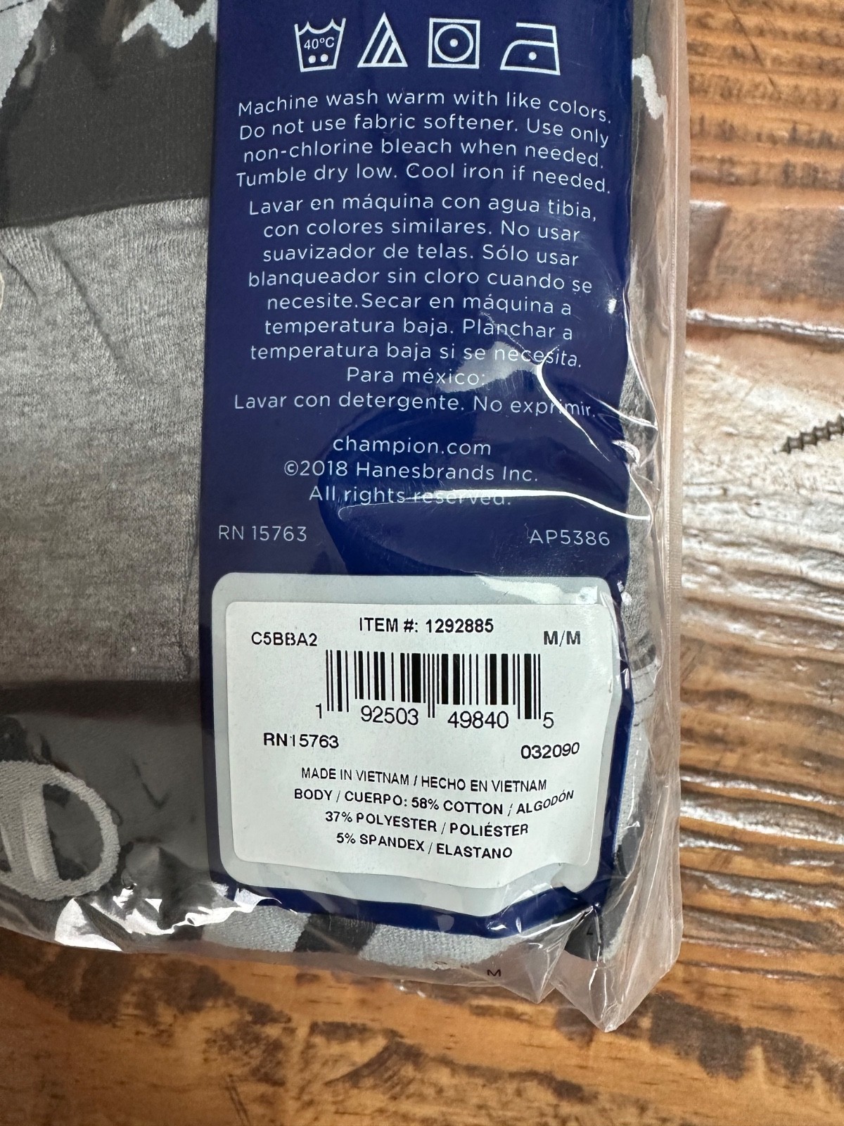 Champion Elite Mens 5 Pack Boxer Briefs Everyday Fit Black Grey Blue Medium NEW