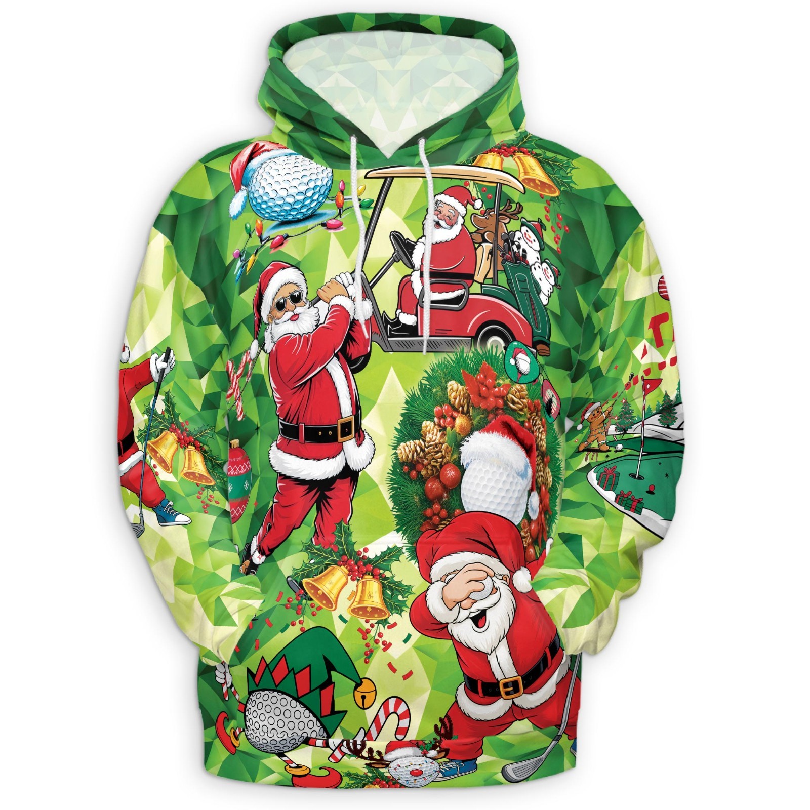 Golf Lovers Christmas Hoodie Golfer Holiday Pullover Gift