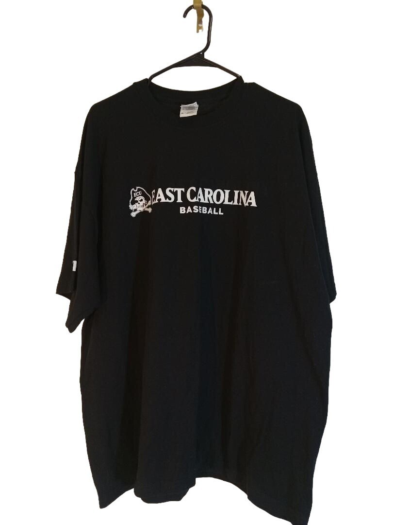 Gildan Dry Blend T-Shirt Mens Sz 2XL Black East Carolina Baseball Logo 32x26x9