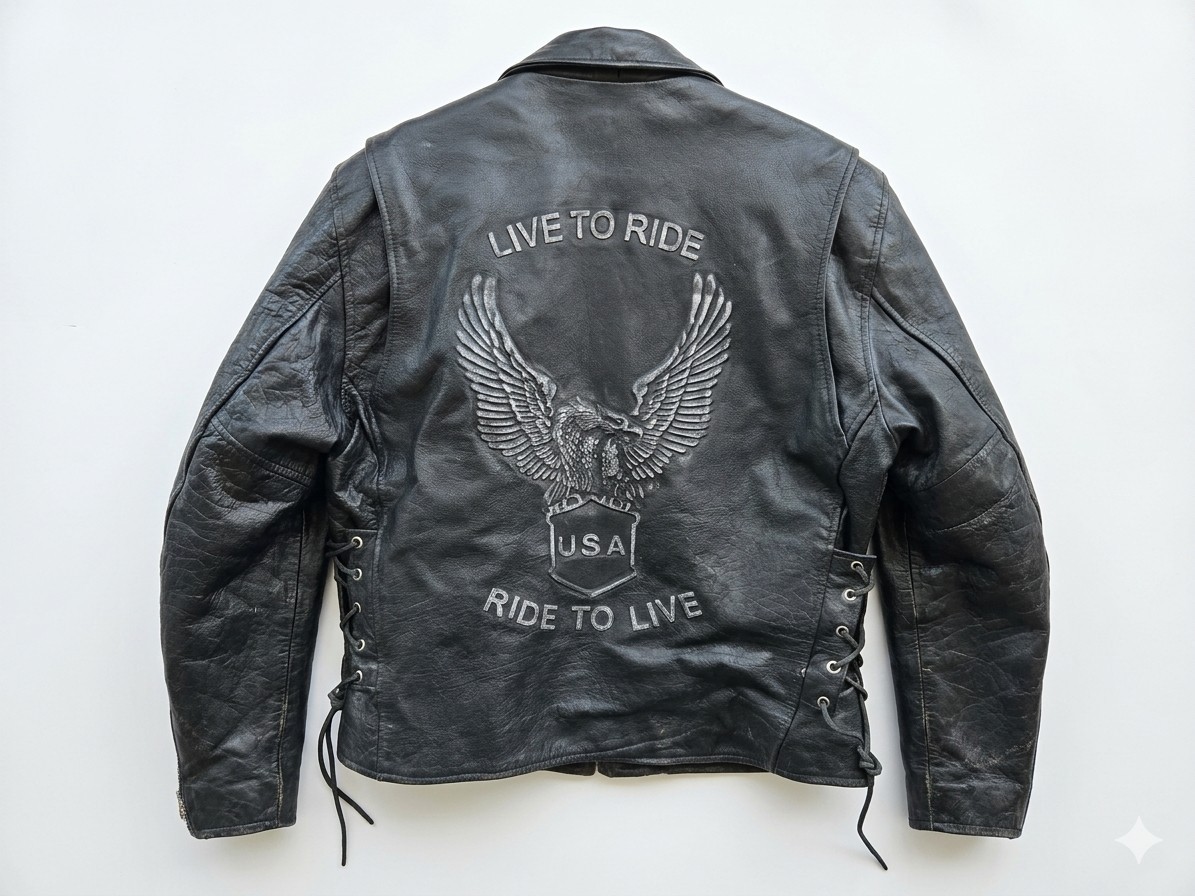 Live to Ride Leather Biker Jacket