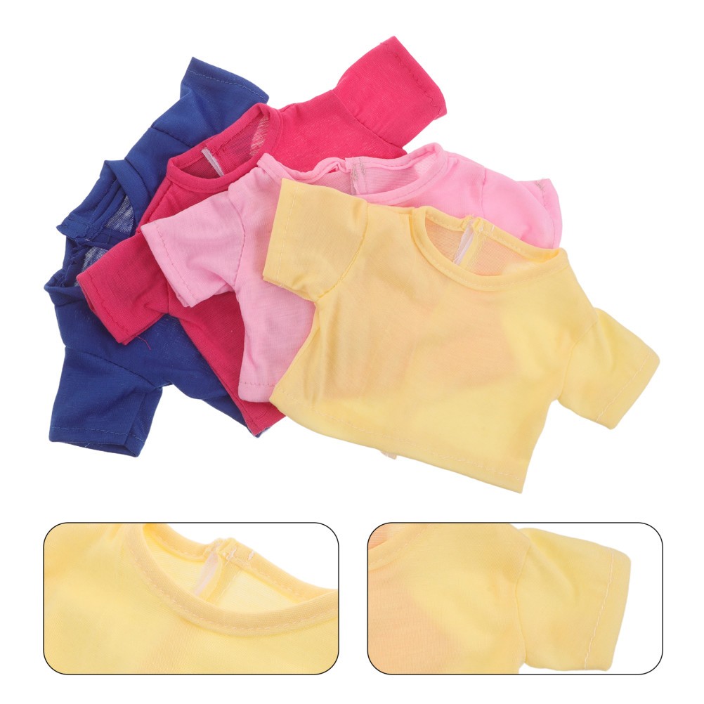 4Pcs Plush Bear Blank T-Shirts Soft Cotton for Birthday Graduation Gift