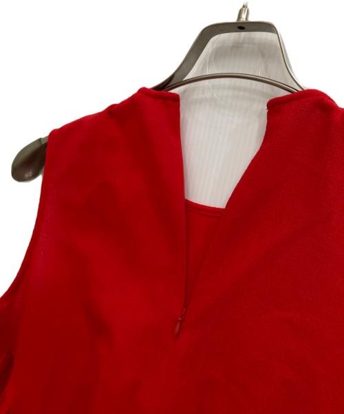 YOKO CHAN Women’s Red Sleeveless Blouse 97% Wool Size M Casual Top