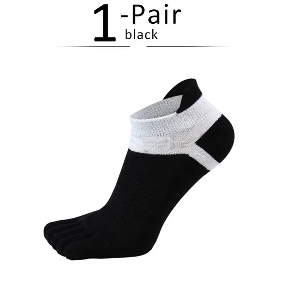 Cotton 5 Finger Ankle Socks Man Boy Sport Mesh Breathable Solid soft Sweat-Absor