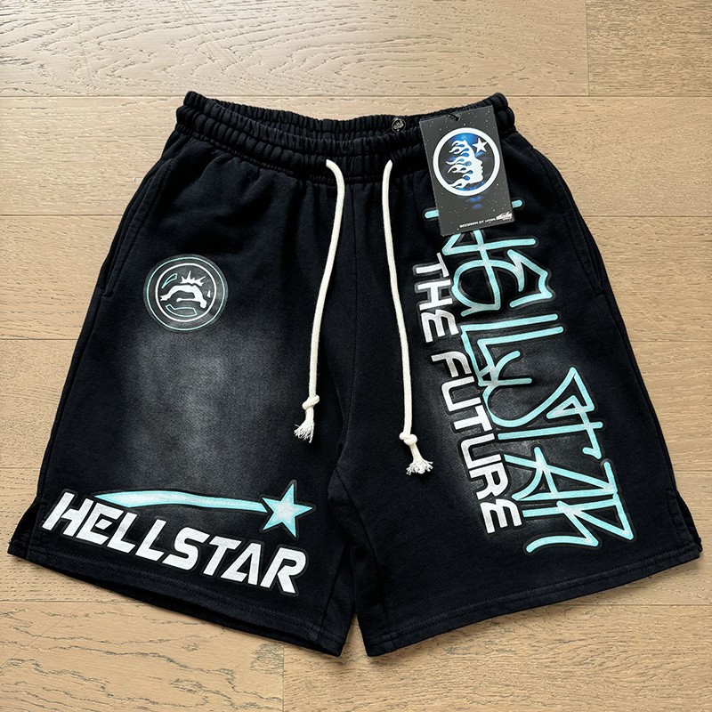 2026 Hell Studios star Blue letter logo printing Shorts Mens Cotton Shorts