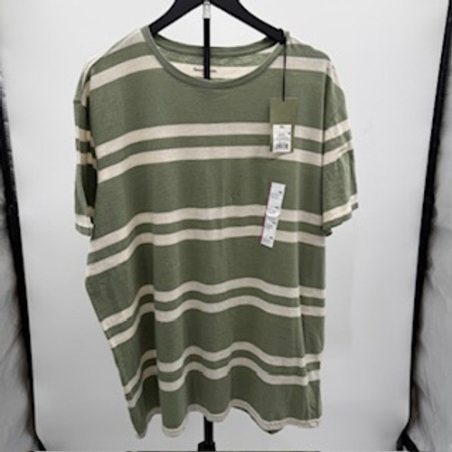 Goodfellow & Co Mens XXL Striped Short Sleeve Crew Neck T-Shirt Olive Green New