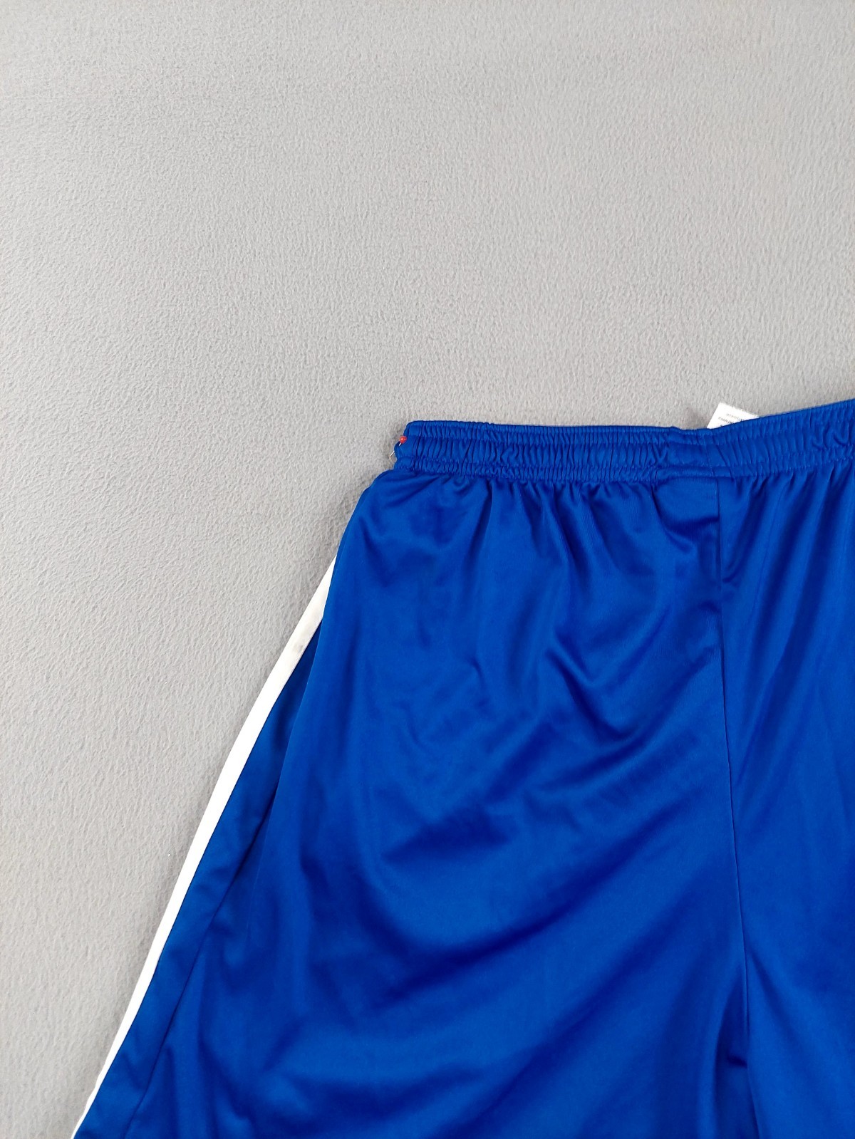 Adidas Men Athletic Short L Blue 3 Striped Logo Drawstring Waist Training Wear