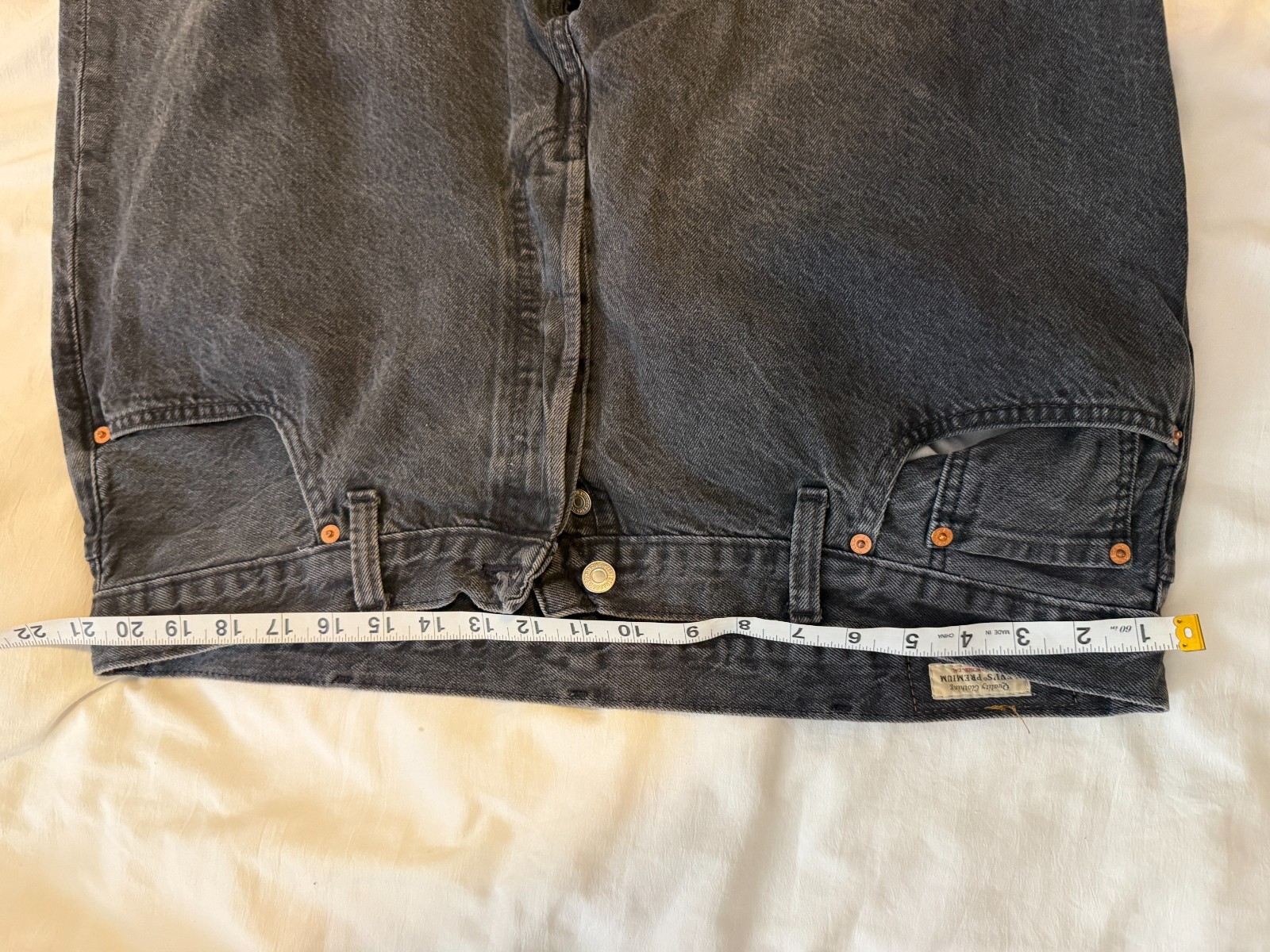 BUNDLE: TWO 42×30 LEVI’S 501 PREMIUM Jeans – Black & Light Wash ; 100% Cotton