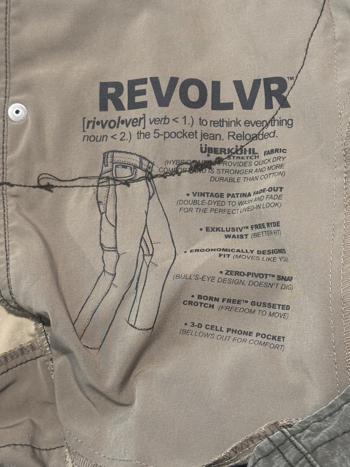 Kühl Revolvr Mens Pants In beige/taupe color Vintage patina dye model 42×30.