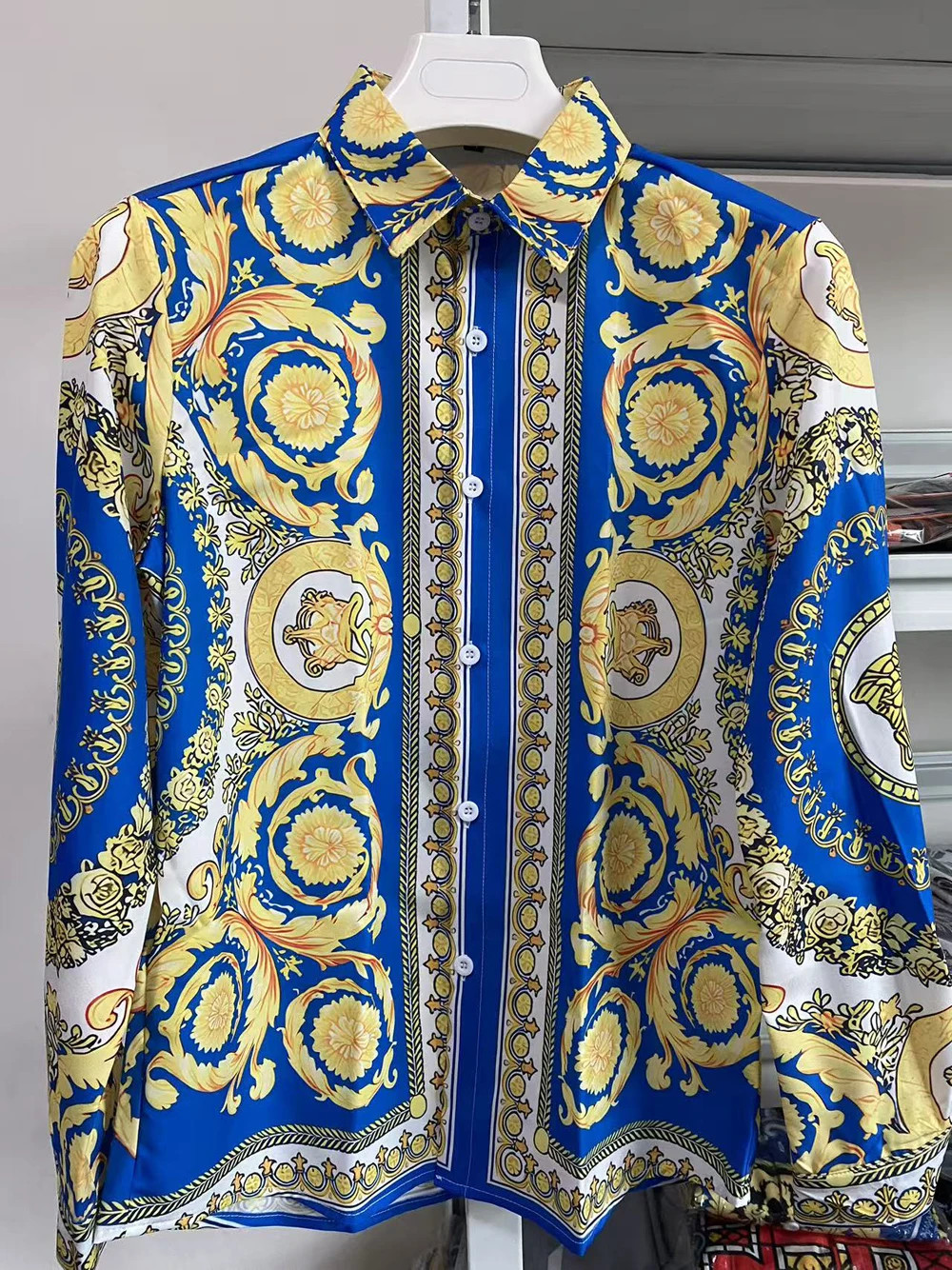 Button Down Shirt Men Formal Business Social Shirt Designer 3D Print Top Men