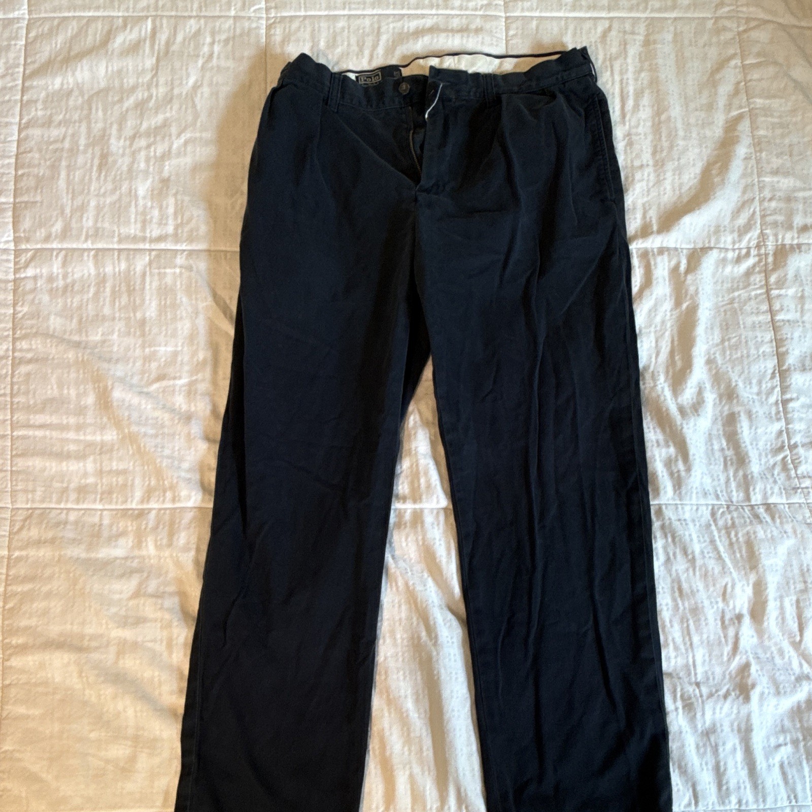 Polo by Ralph Lauren Men’s Ethan Pants Navy Blue 34×32 Twill Cotton Classic