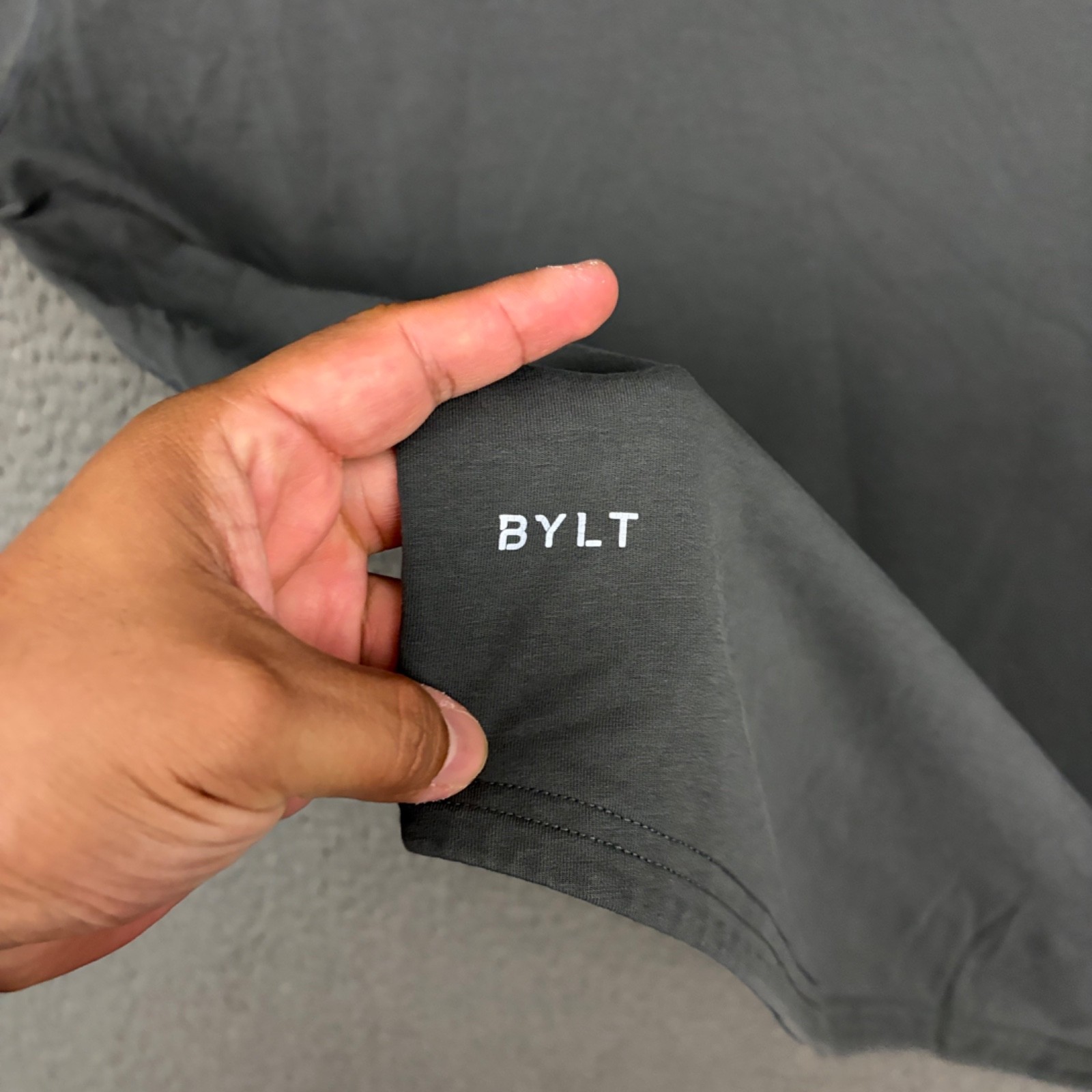 BYLT Lux T-Shirt Mens 2XL Gray Cotton Blend Knit Stretch Casual Everyday Dad