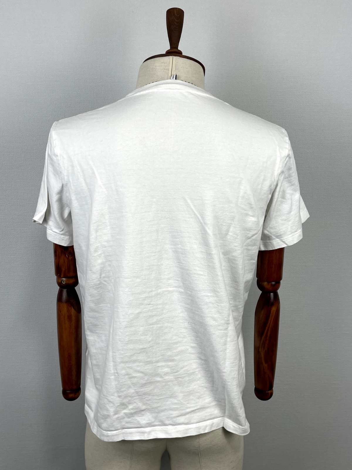 Vintage 90s GANNI Portugal White Big Central Logo Men Short Sleeve T-Shirt Sz S