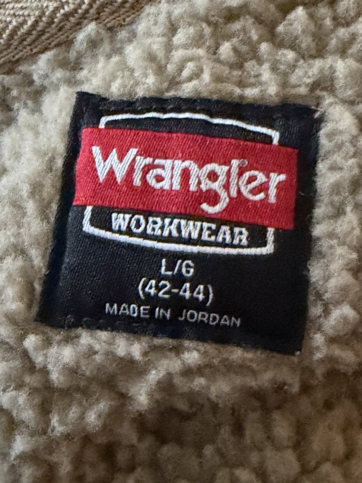 Wrangler Workwear Zip Front Hoodie, Brown L