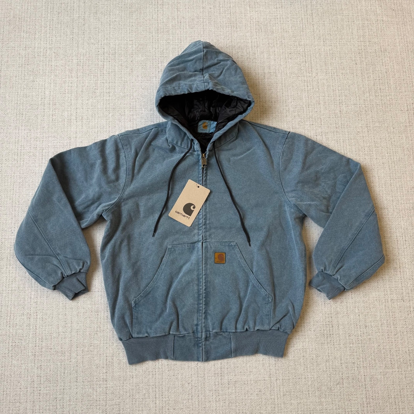 Carhartt Vintage Blue J130 Active Hooded Jacket Men 2000s | Size Small