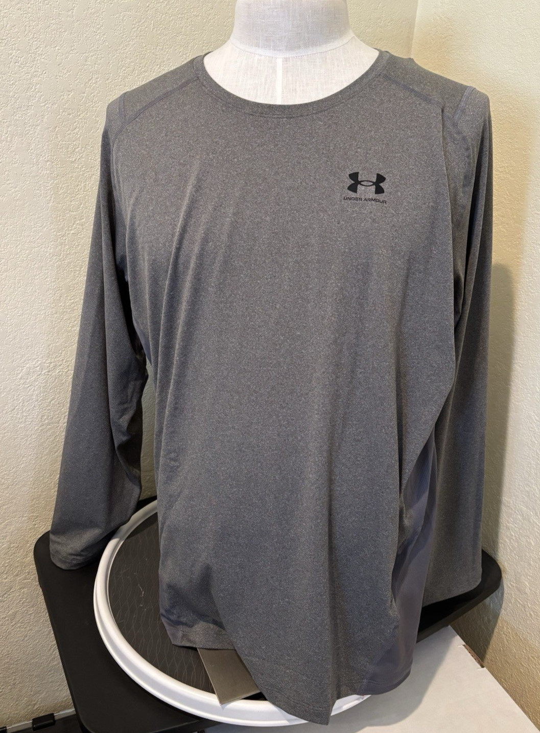 Under Armour Men HeatGear Armour Compression 4XL Long Sleeve Gray Shirt 1361524
