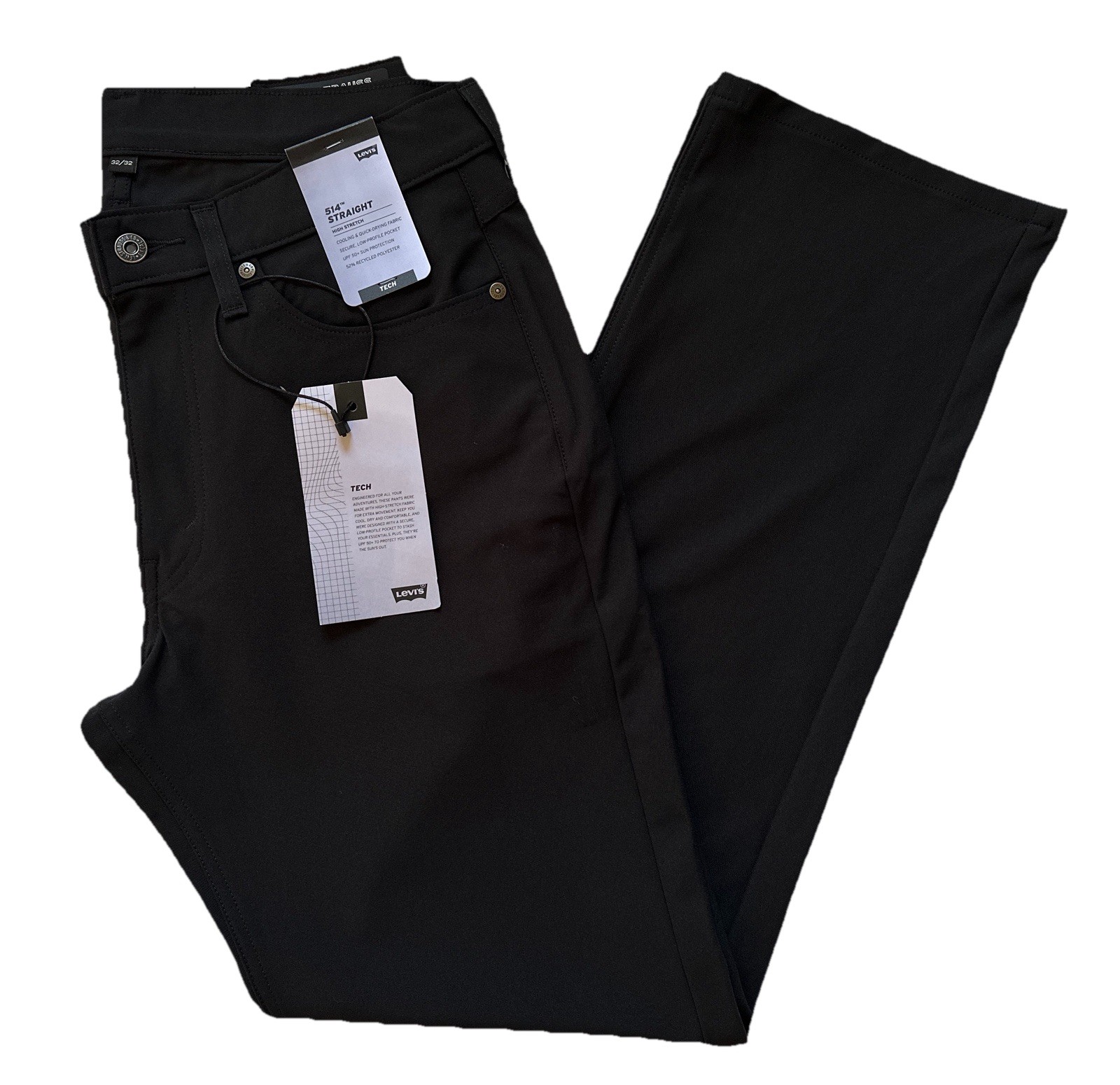 Levi’s Men’s 514 Straight Tech Pants, Black