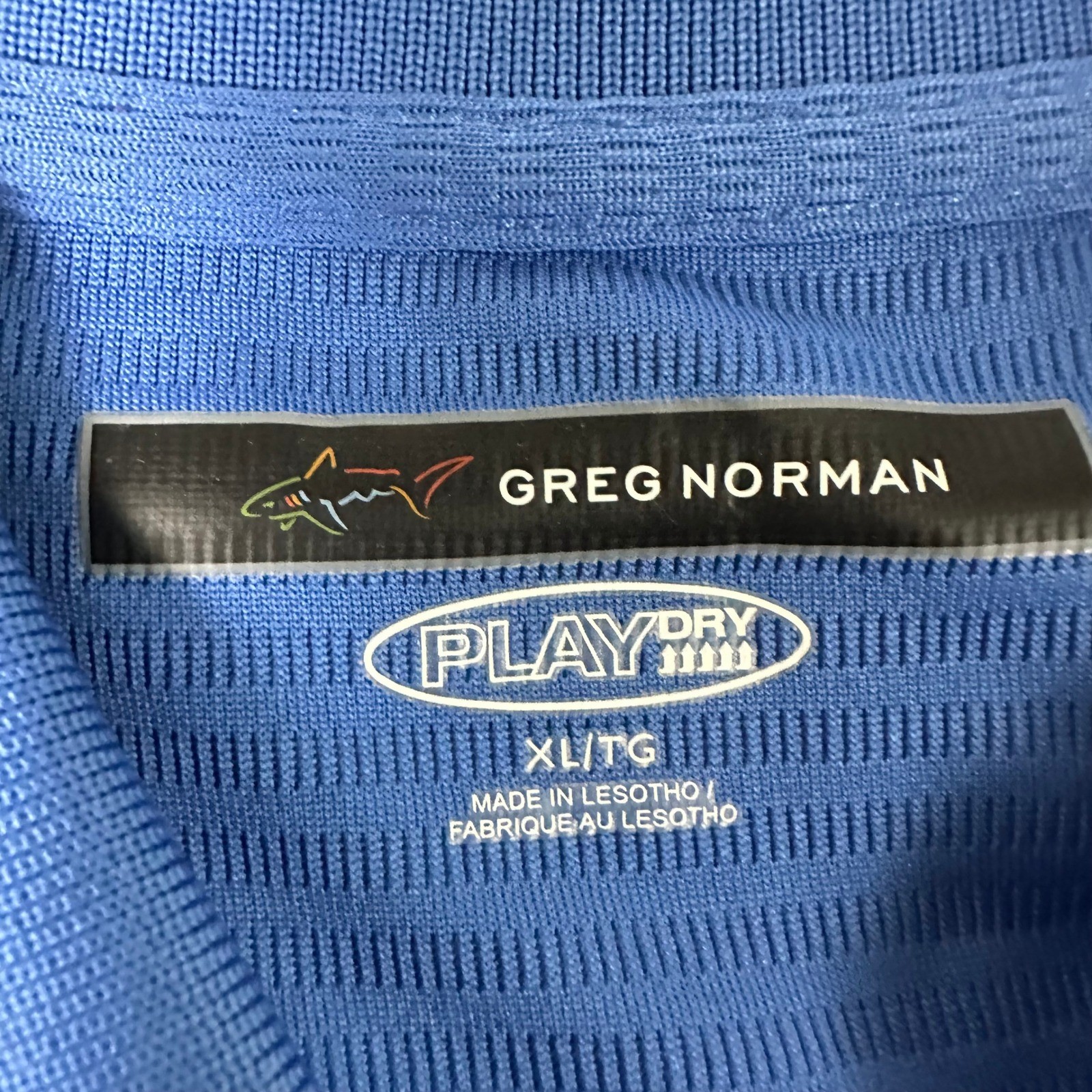 Greg Norman Polo Mens Size XL Blue Play Dry Textured Short Sleeve Athletic Golf