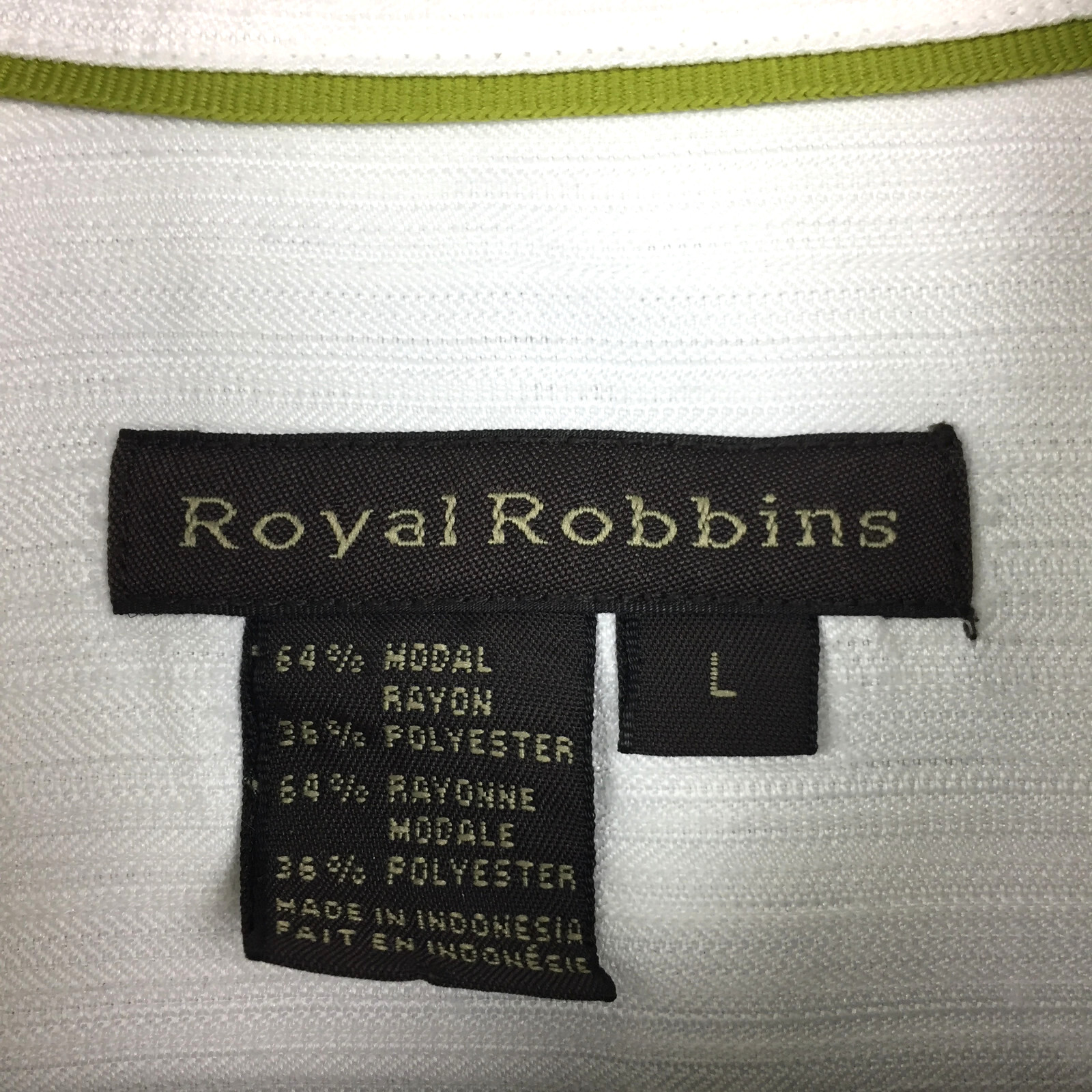 Royal Robbins Mens Large (46 in Chest) White Lightweight Pocket S/S Button Up