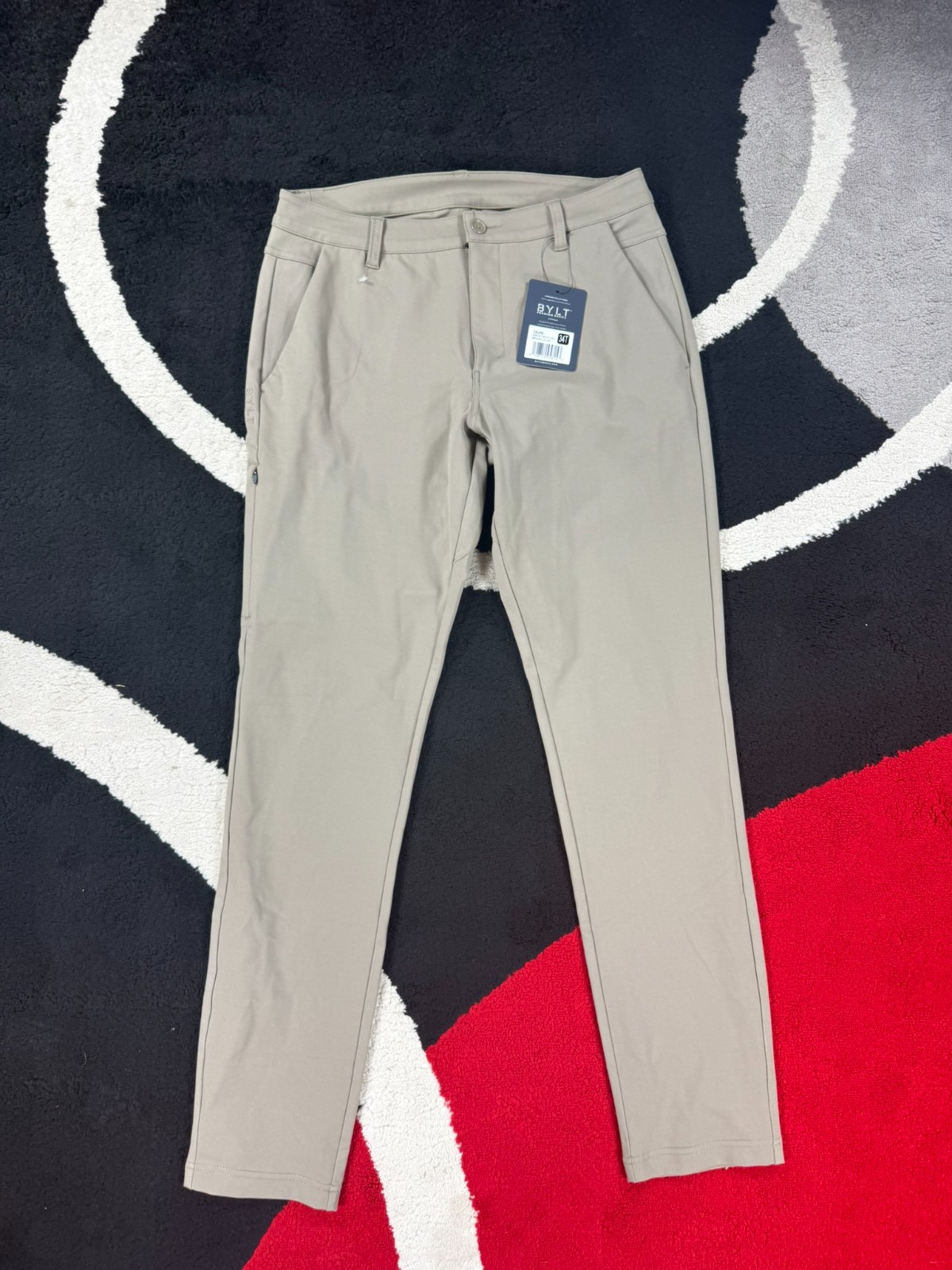 BYLT Pants Mens 34 Tall Taupe Everyday Pant Stretch Travel Golf Casual