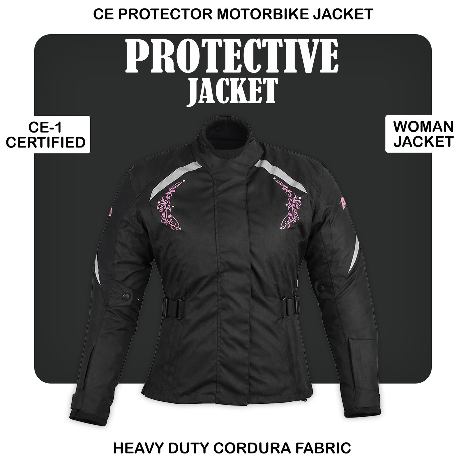 Waterproof Women’s Motorcycle Jacket with CE Armour – All-Weather Biker Coat