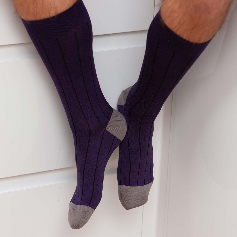 PEPER HAROW Pin Stripe Men’s Socks – PURPLE