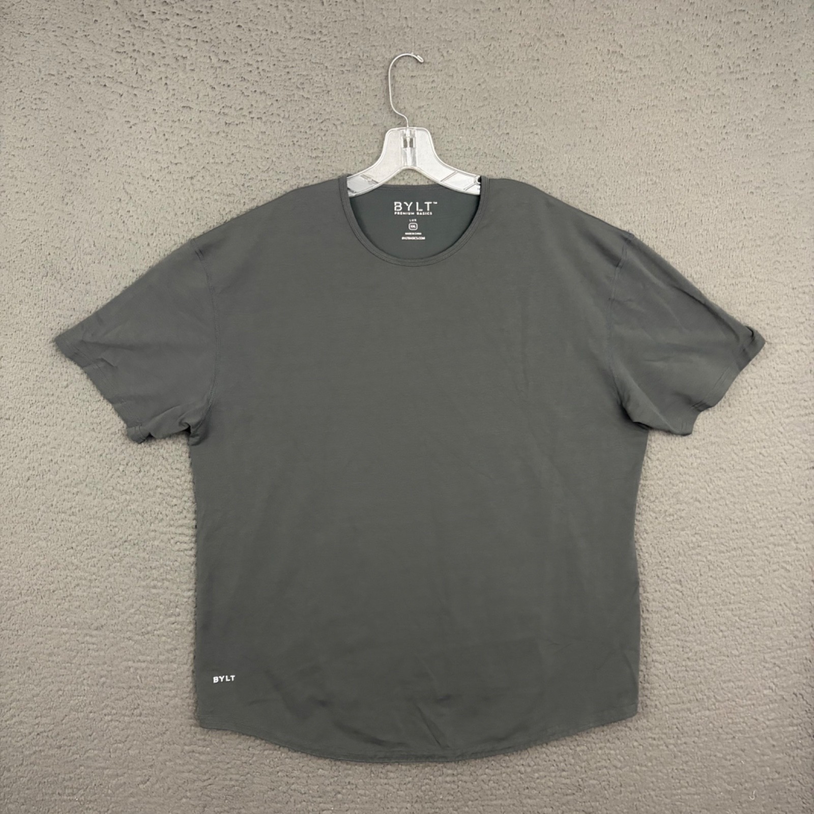 BYLT Lux T-Shirt Mens 2XL Gray Cotton Blend Knit Stretch Casual Everyday Dad