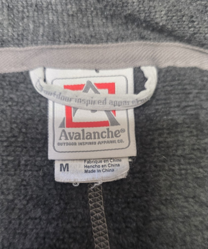 Avalanche Mens Medium Fleece Jacket Sweater Charcoal Dark Gray Full Zip Outdoor