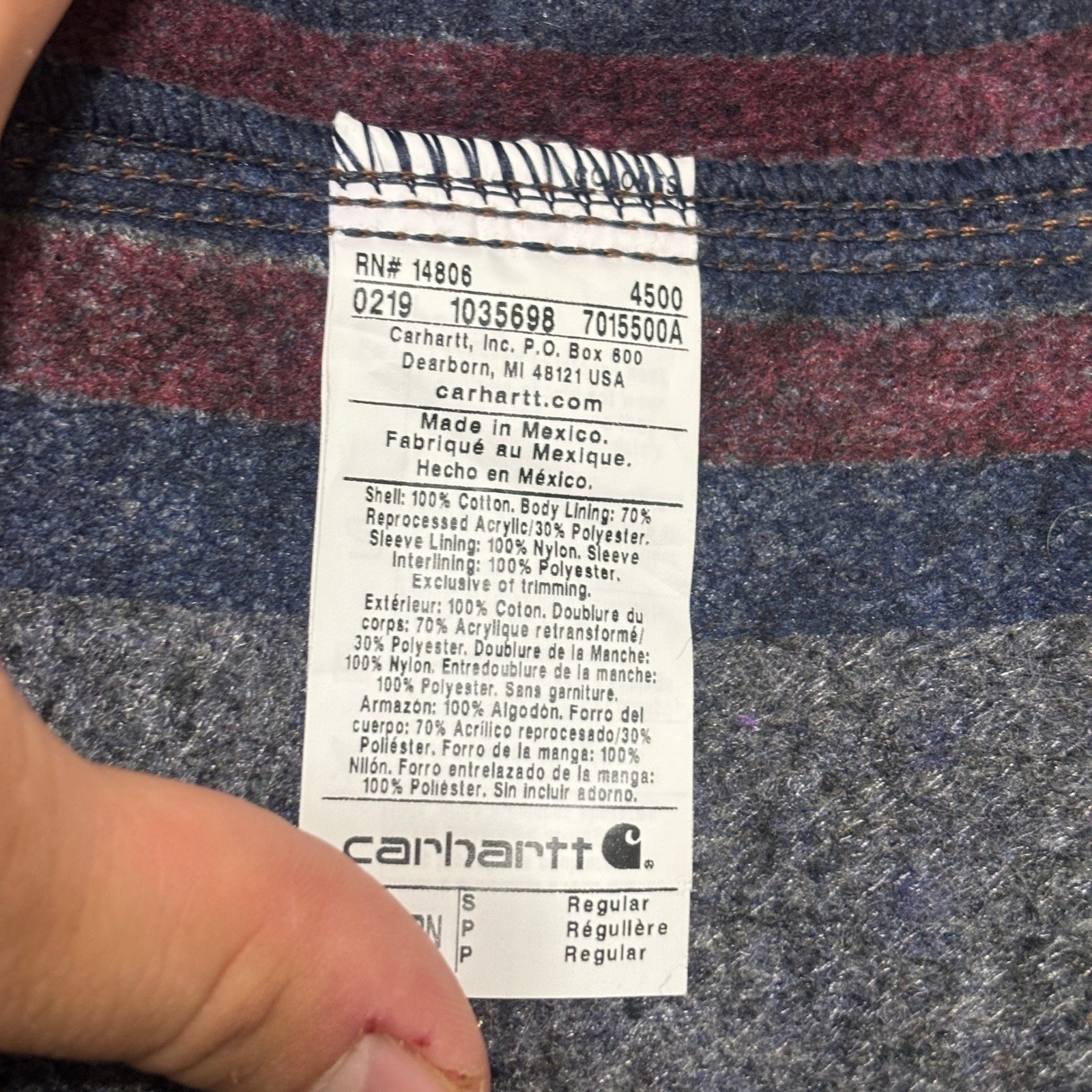 Carhartt Men Brown Flannel Lined Duck Canvas Chore Coat Jacket Size S