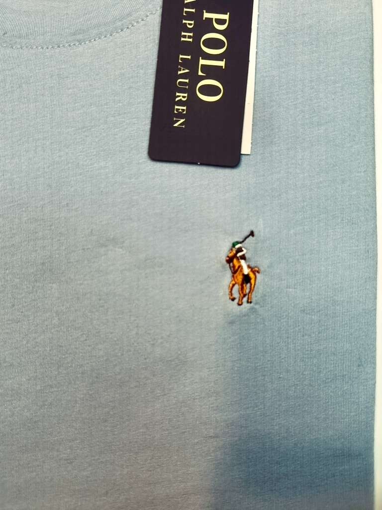 NWT Polo Ralph Lauren Men Short Sleeve Crew Neck-Sky Blue T-Shirt Free Shipping
