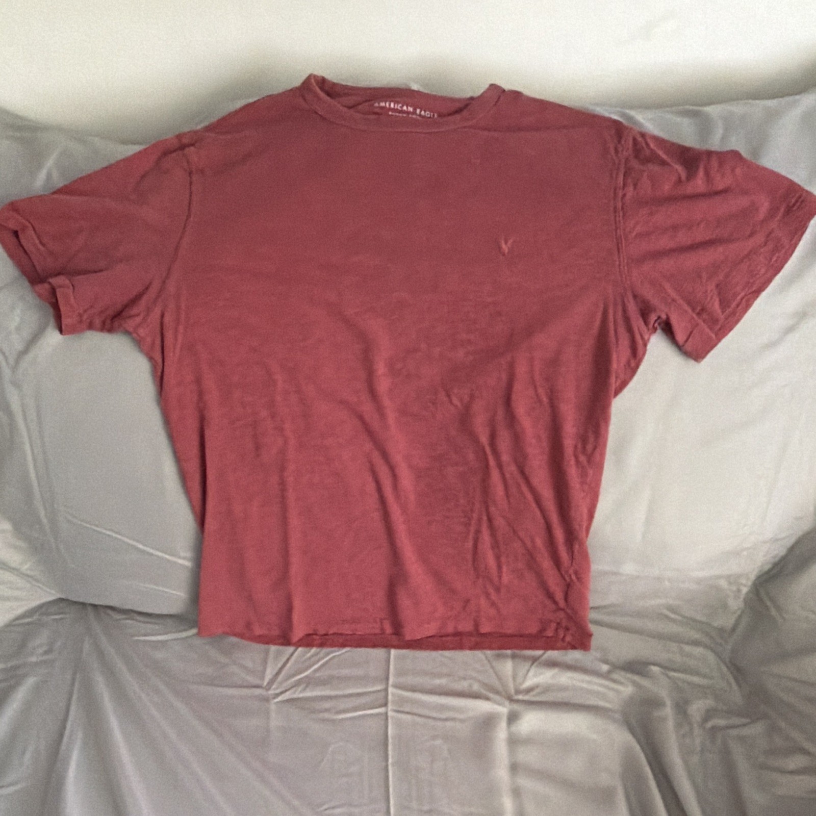 American Eagle Super Soft Standard Fit Crew Neck Red T-Shirt Mens M