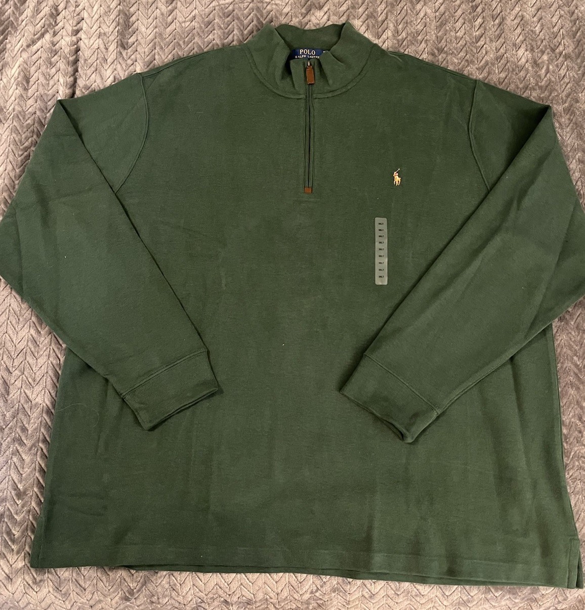 NWT Men’s 3XLT Polo Ralph Lauren Green 1/4 Zip Pullover Sweater $138 (E4)