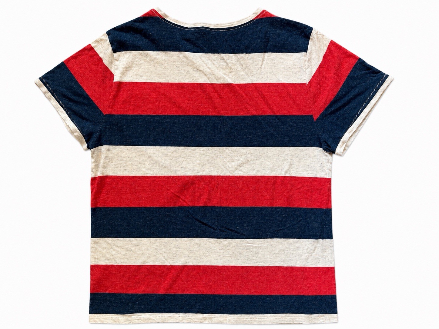 Divided by H&M Men’s Striped Crew Neck Short Sleeve Pocket T-Shirt L Red