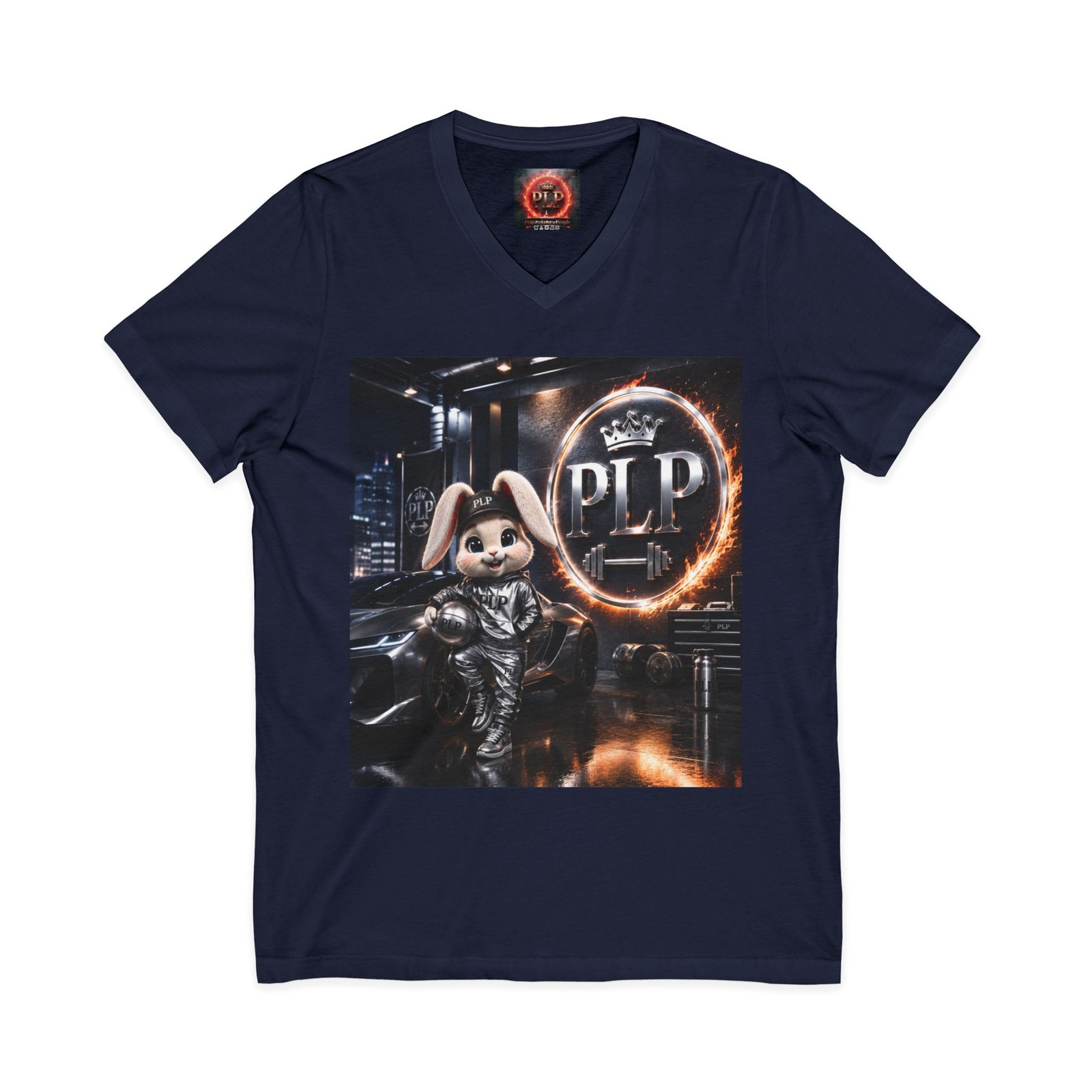 Unisex Jersey Short Sleeve V-Neck Tee.PLP Official Logo Collection