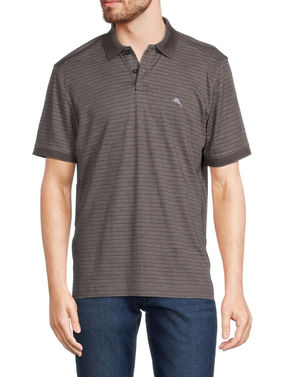 NEW! Tommy Bahama Men’s S Striped Polo Shirt In Harbor Mist NWT $99.50