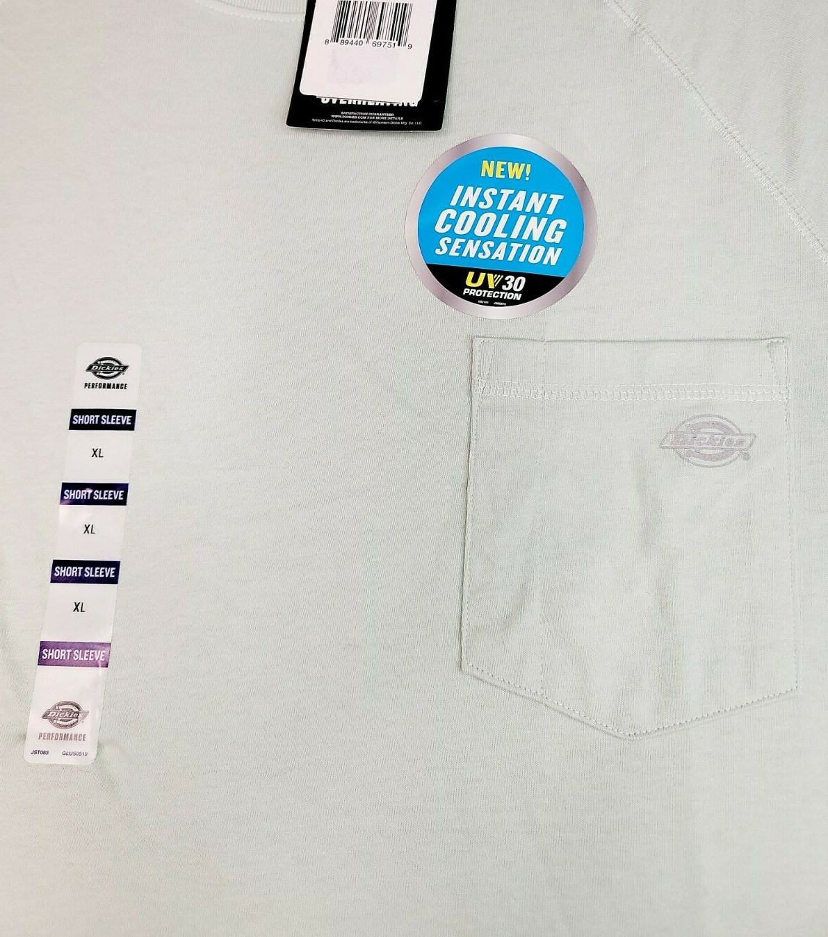 DICKIES Fast Dry Shirt MENS 2XL XXL Green Outdoor UV 30 Cooling Fitness Fish NWT