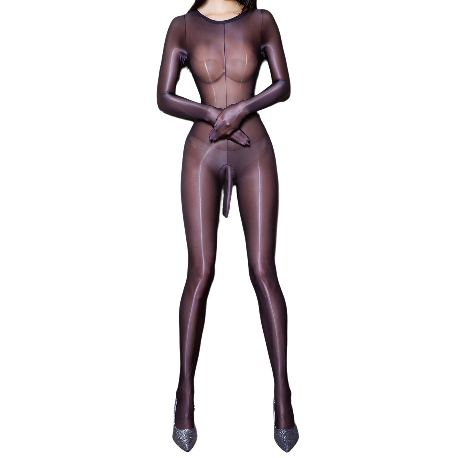 Men’s Bodysuit Crossdresser Nightwear Full Body Pantyhose Lingerie Nightclub