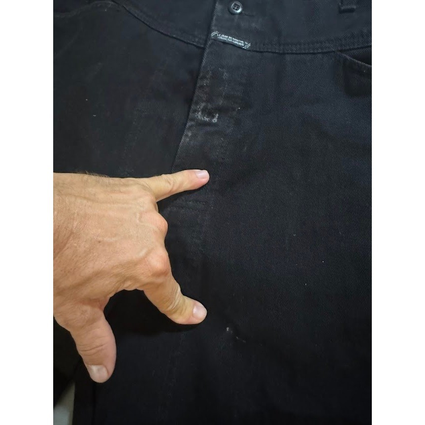 Vintage Marithe Francois Girbaud Wide Leg Cropped Jeans Raw Hem Black Mens 36X25