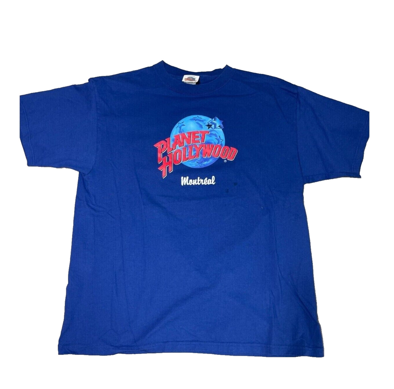 Vintage Planet Hollywood Shirt Mens XL Extra Large Montreal Blue Short Sleeve