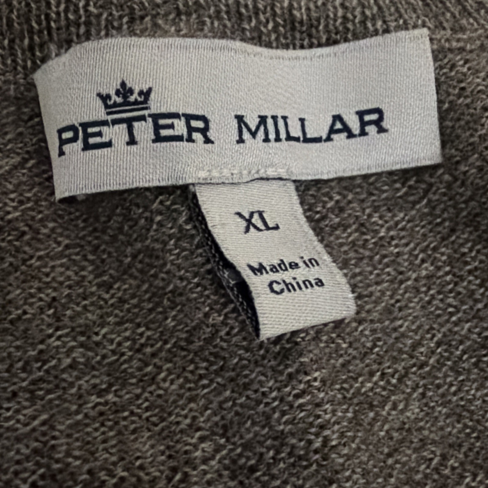 Peter Millar Sweater Mens XL Gray Merino Wool Long Sleeve Pullover 26626
