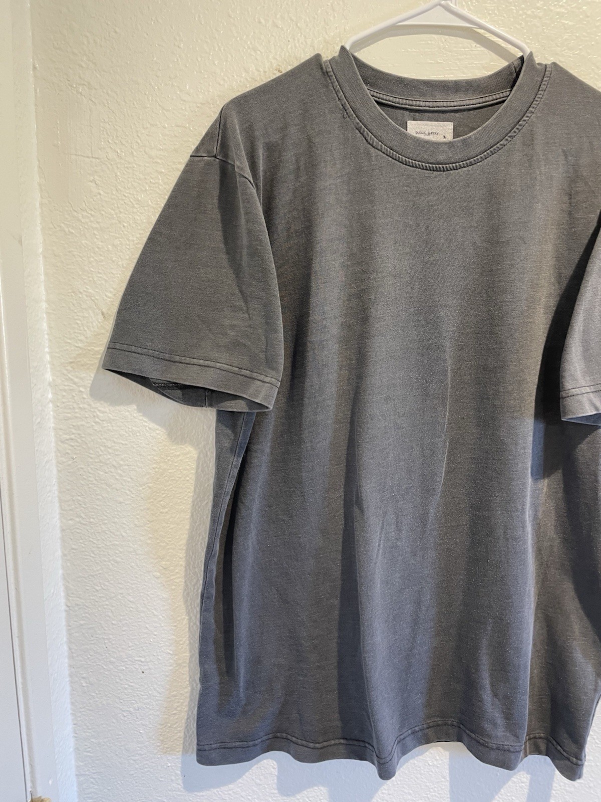 Public Supply NYC Washed Charcoal Grey Blank T-Shirt Men’s Size XL