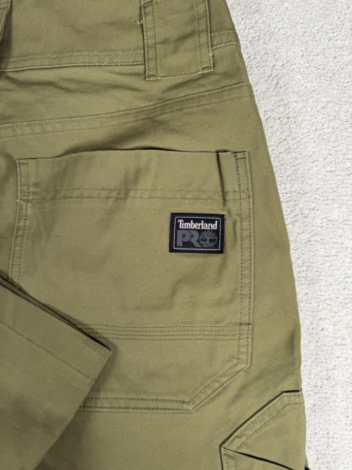 Timberland PRO Warrior Pants 32×34 Olive Green Double Knee Athletic Fit Workwear