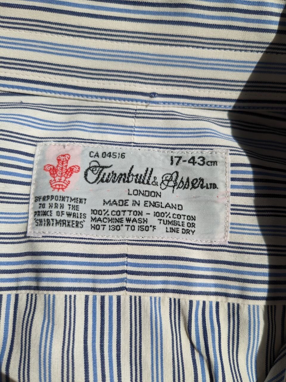 Turnbull & Asser Men’s 17 43cm Striped Neiman Marcus Shirt French Cuff Luxury