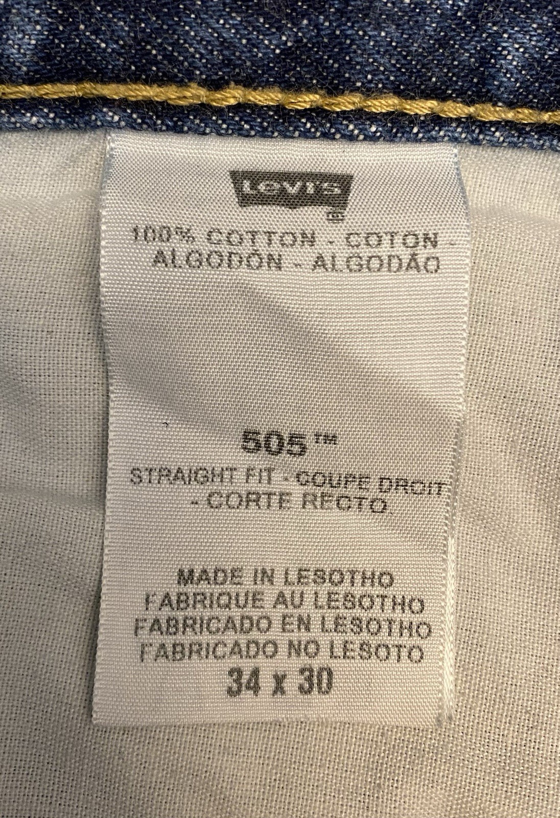 Levi’s 505 Regular Straight Jeans 34 x 30 Zip Fly Medium to Dark Wash Men Cotton