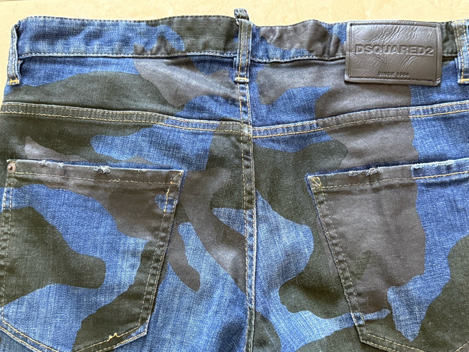 Dsquared Skater Jeans Camouflage 54 Distressed Button Fly Italy 36 34 Dsquared2