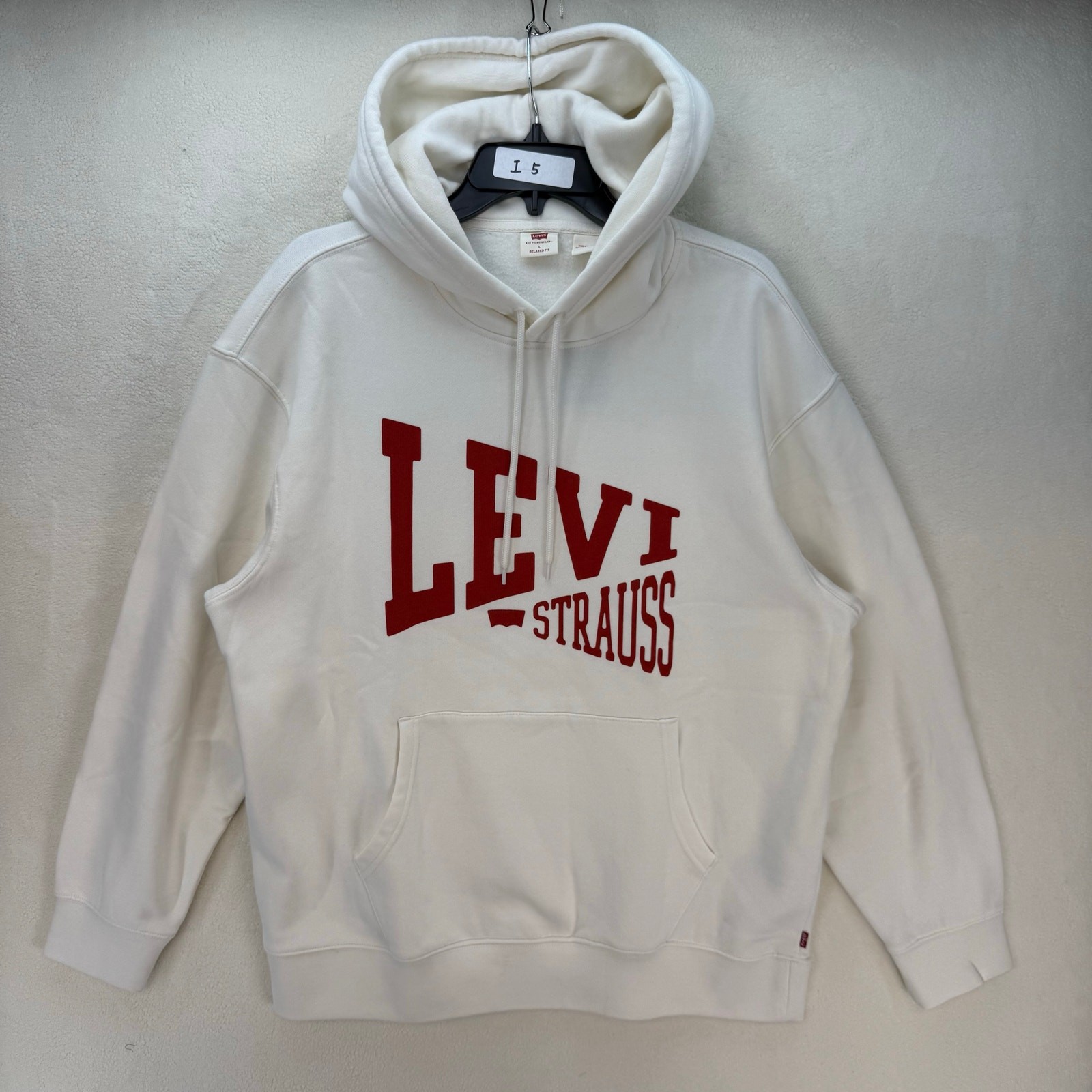 LEVI’S MEN’S XXL WHITE FLEECE HOODIE SIMPLICITY STYLE WARM SOFT