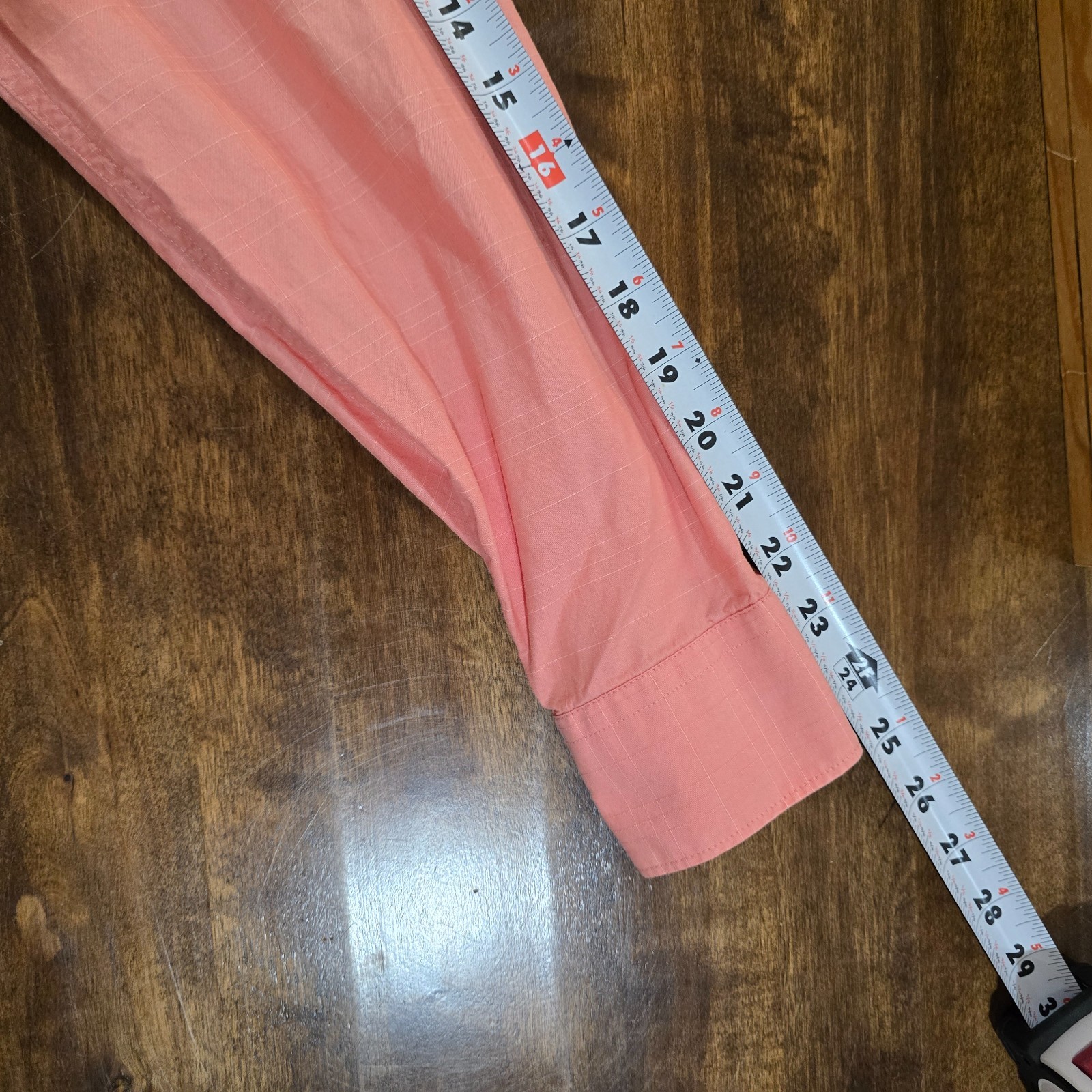 Marc Anthony Button Down Shirt Men’s L Slim Fit Peach Coral Long Sleeve Cotton