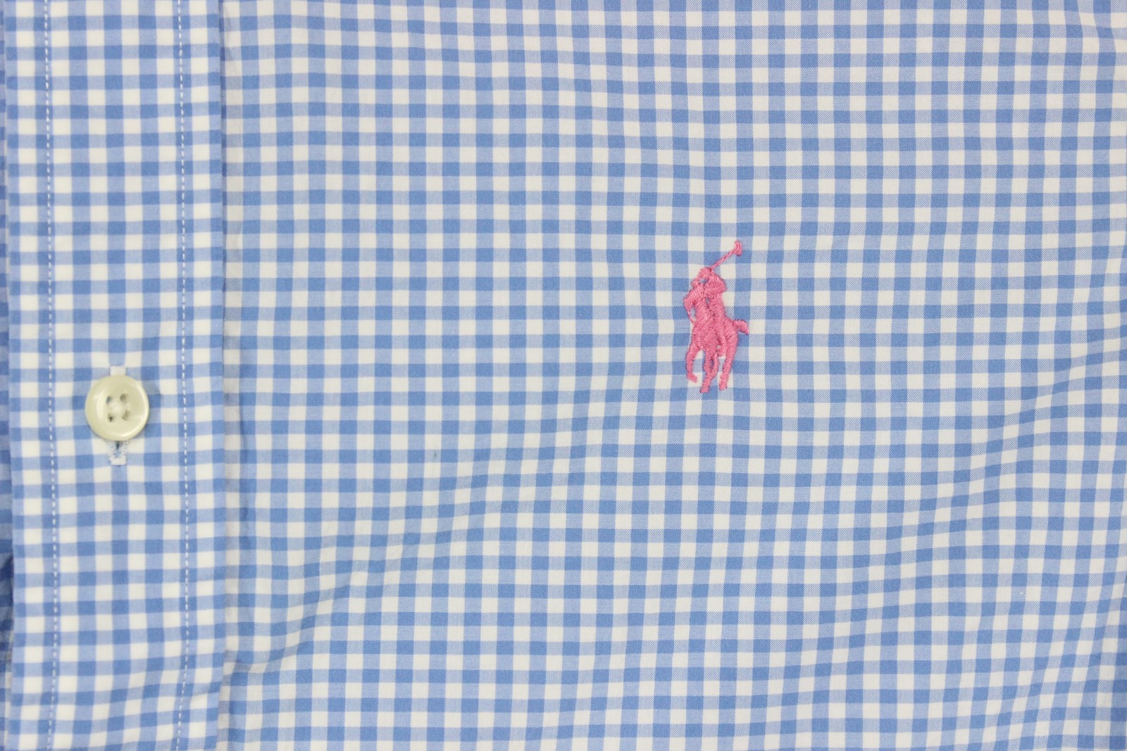 Ralph Lauren Check Shirt Mens Size S Blue Button Up Classic