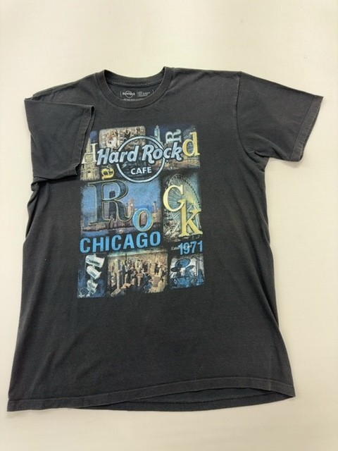 Hard Rock Cafe Men’s T-Shirt Charcoal Size L Regular Regular Fit Graphic