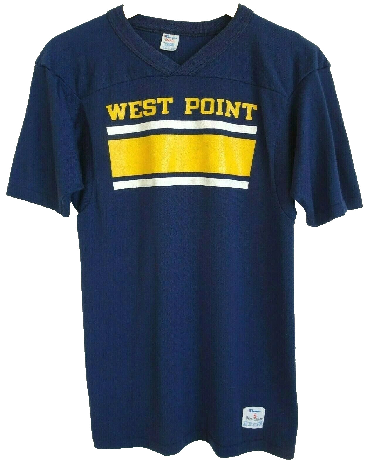 S Vtg 70s Champion West Point USMA Skate Punk Rock Dogtown Nylon 50/50 T-Shirt